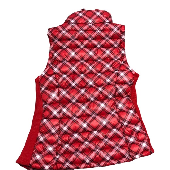 Tommy Hilfiger red plaid tufted quilted‎ fitted puffy puffer vest size XS new - Picture 5 of 13